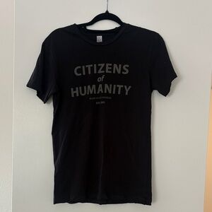 Citizens of Humanity Black Distressed Oversized T Shirt